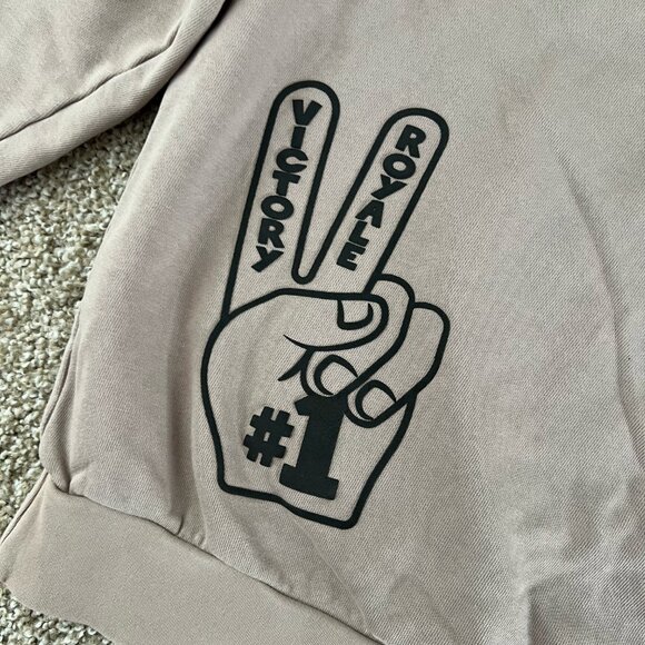 RARE Fortnite Mr Porter Collab Squad Puff Paint Cotton Sweatshirt Tan Size XL - Picture 5 of 8